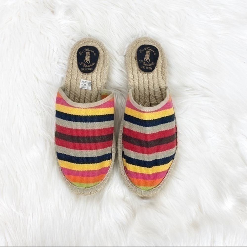 La Maison de L’Espadrille Stripe Slides Size 41